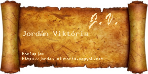 Jordán Viktória névjegykártya